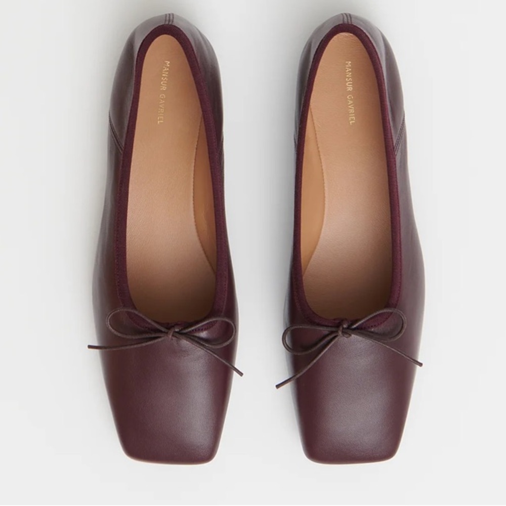 MANSUR GAVRIEL Square Toe Ballerina, Plum, 9 NEVER WORN!